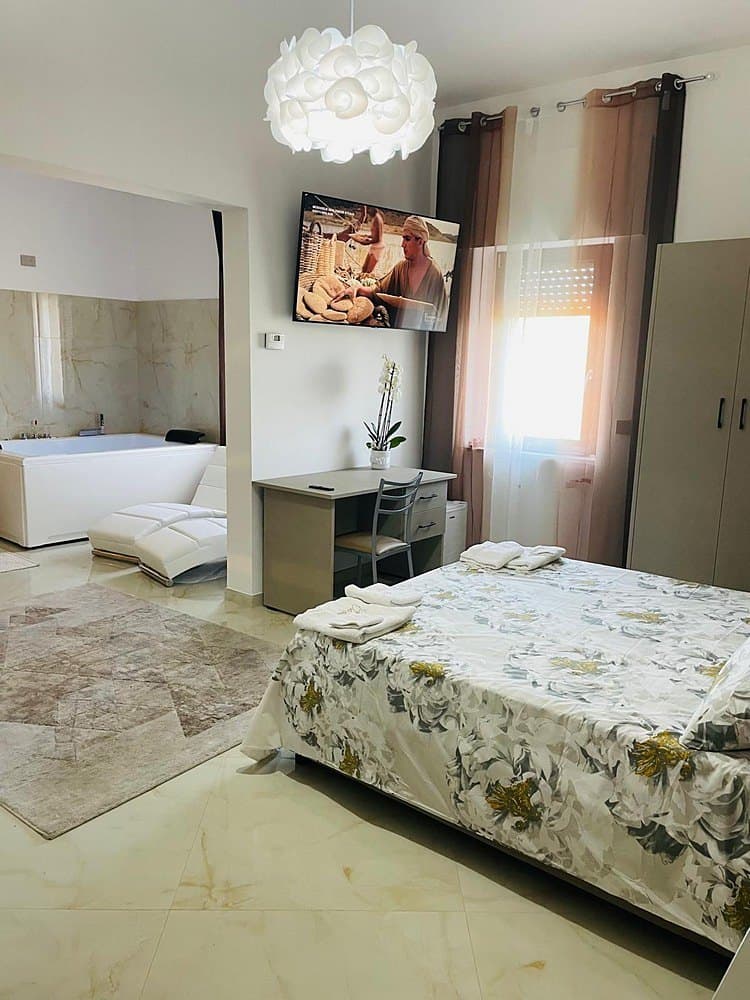 La camera da letto della suite Oasi Zen